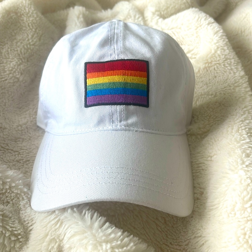White and Rainbow Baseball Cap